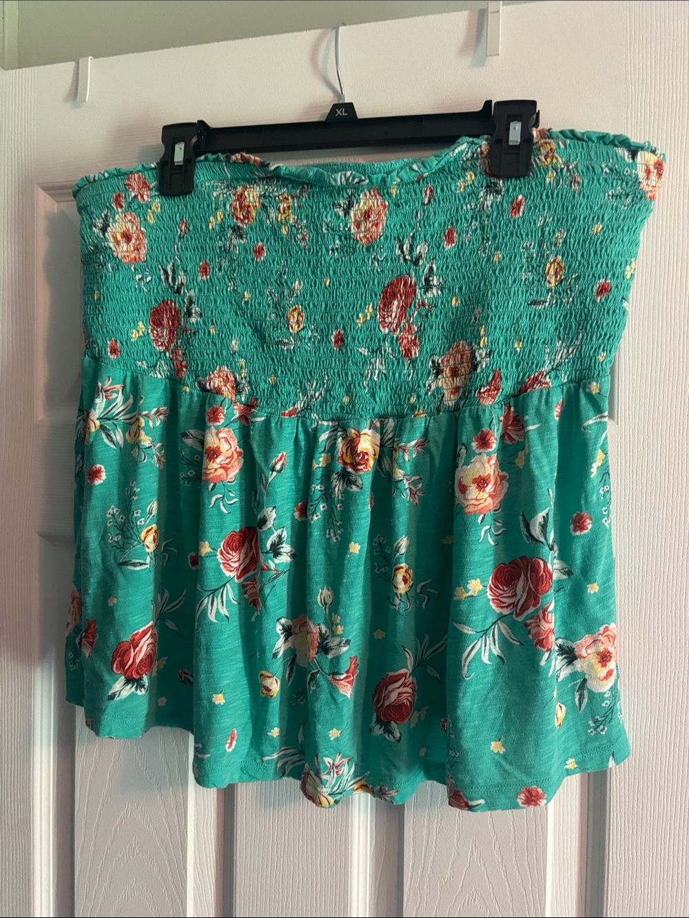 torrid Teal Floral Smocked Tube Top